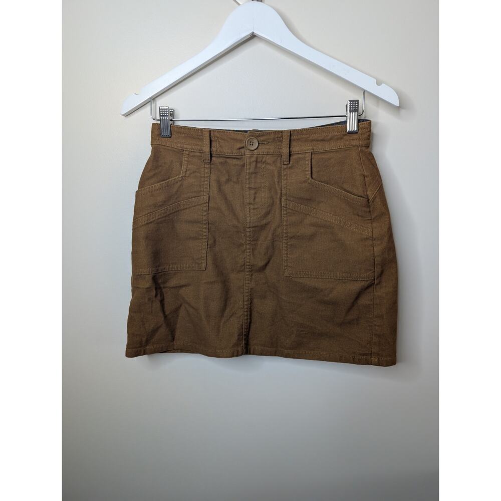Prana Skirt Size 0 Brown Nikit A Line Mini Organic Cotton Casual